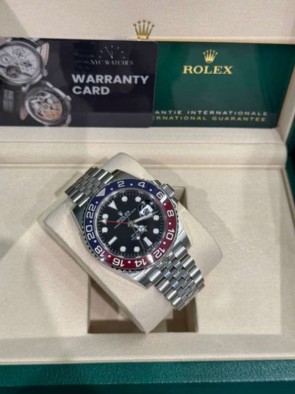 Rolex Stainless Steel GMT-Master II Watch - 40 MM - Jubilee Bracelet - Black Dial - 126710BLRO-0001