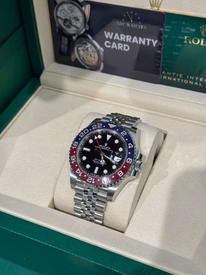 Rolex Stainless Steel GMT-Master II Watch - 40 MM - Jubilee Bracelet - Black Dial - 126710BLRO-0001