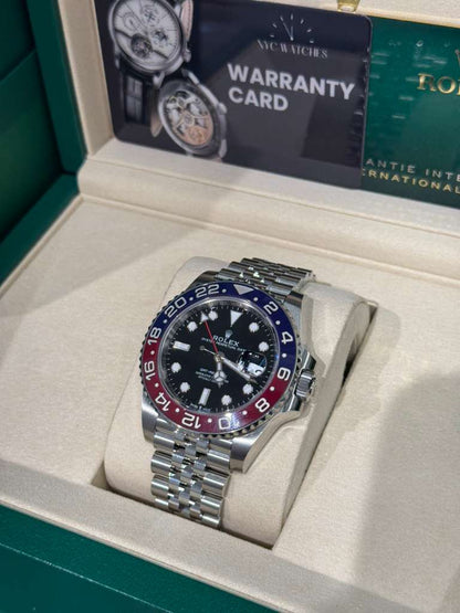 Rolex Stainless Steel GMT-Master II Watch - 40 MM - Jubilee Bracelet - Black Dial - 126710BLRO-0001