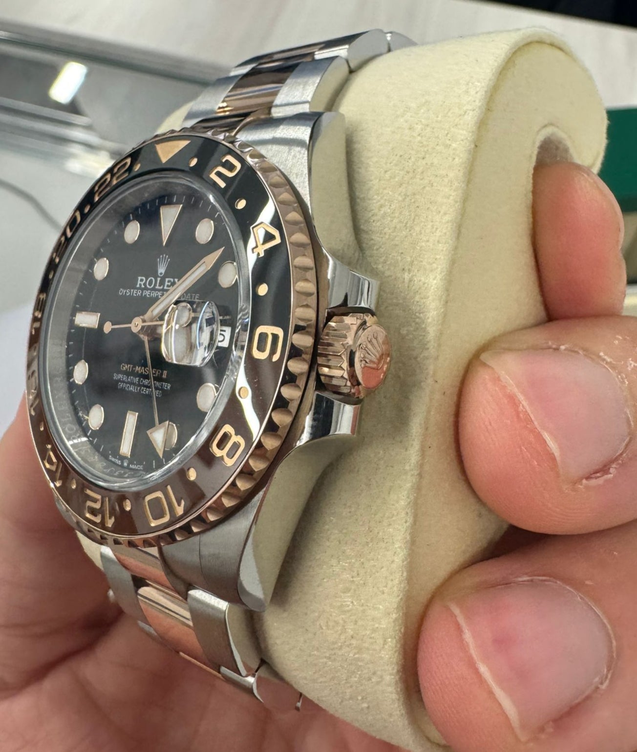 Rolex Stainless Steel & Everose Gold GMT-Master II Watch - 40 MM - Oyster Bracelet - Black Dial - 126711CHNR bk