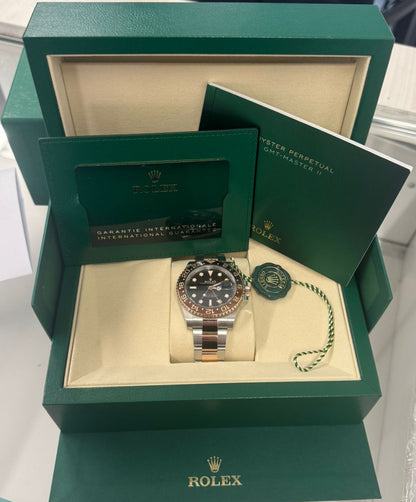 Rolex Rootbeer Stainless Steel & Everose Gold GMT-Master II Watch - 40 MM - Oyster Bracelet - Black Dial - 126711CHNR-0002