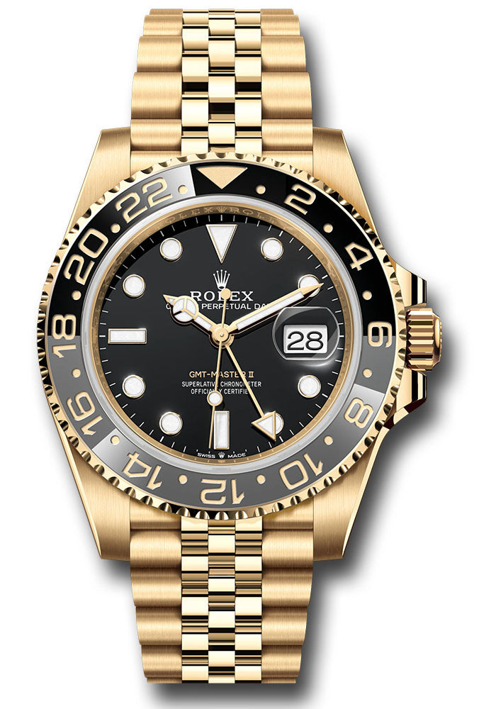 Rolex Yellow Gold GMT-Master II Watch - 40 MM - Jubilee Bracelet - Bidirectional Rotatable Bezel - Black Dial - 126718grnr bkj