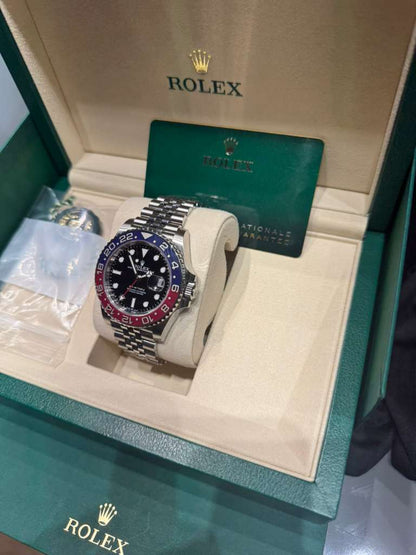Rolex Stainless Steel GMT-Master II Watch - 40 MM - Jubilee Bracelet - Black Dial - 126710BLRO-0001