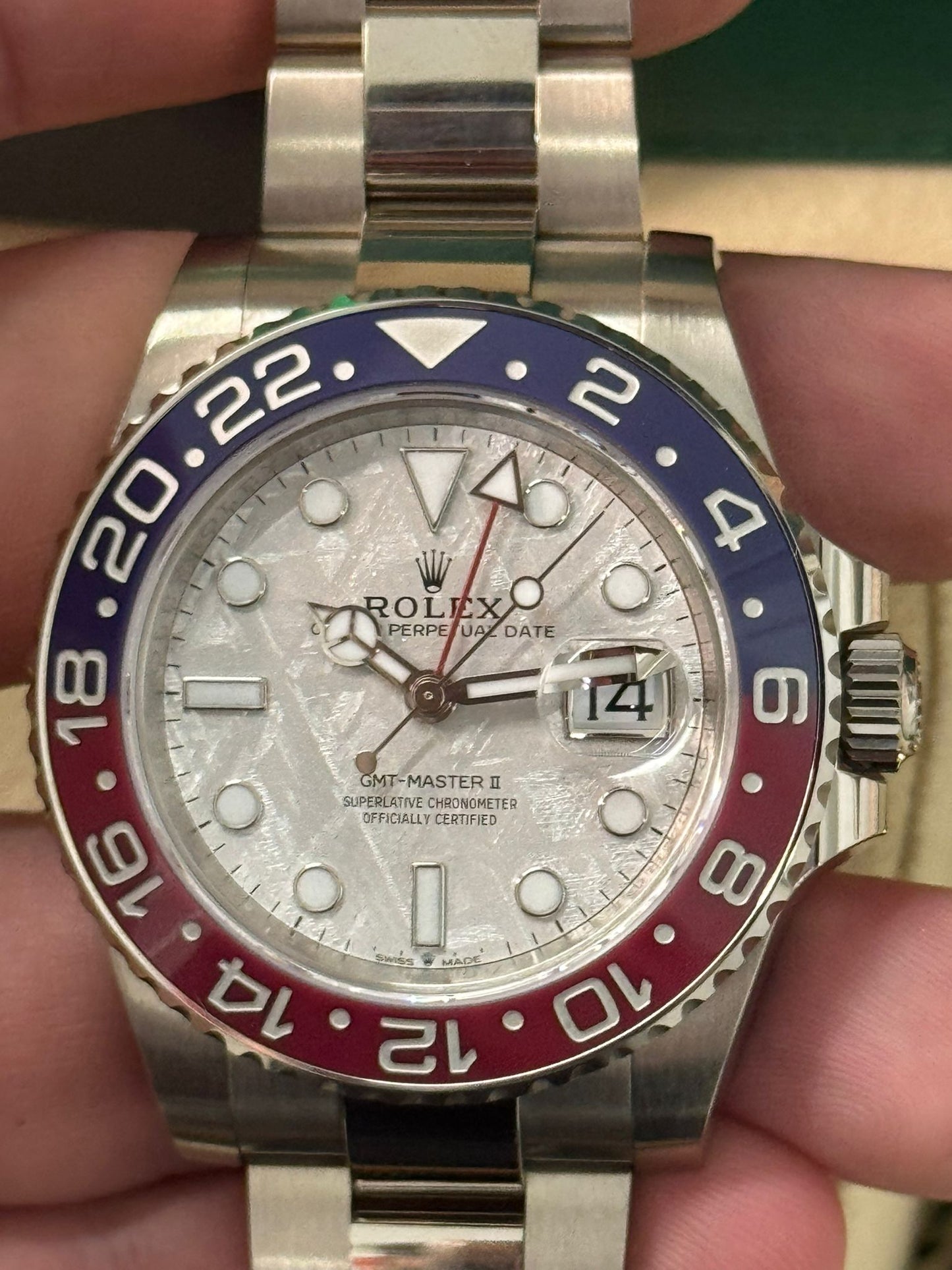 Rolex Pepsi White Gold GMT-Master II Watch - 40 MM - Oyster Bracelet - Meteorite Dial - 126719BLRO mt