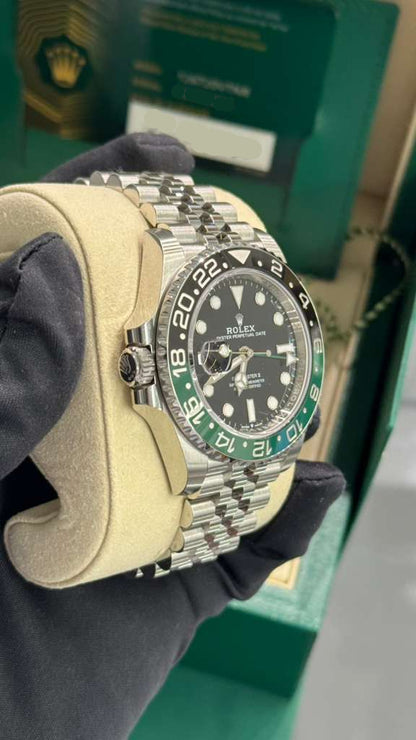 Rolex Sprite Stainless Steel GMT-Master II Watch - 40 MM - Jubilee Bracelet - Black Dial - 126720VTNR-0002