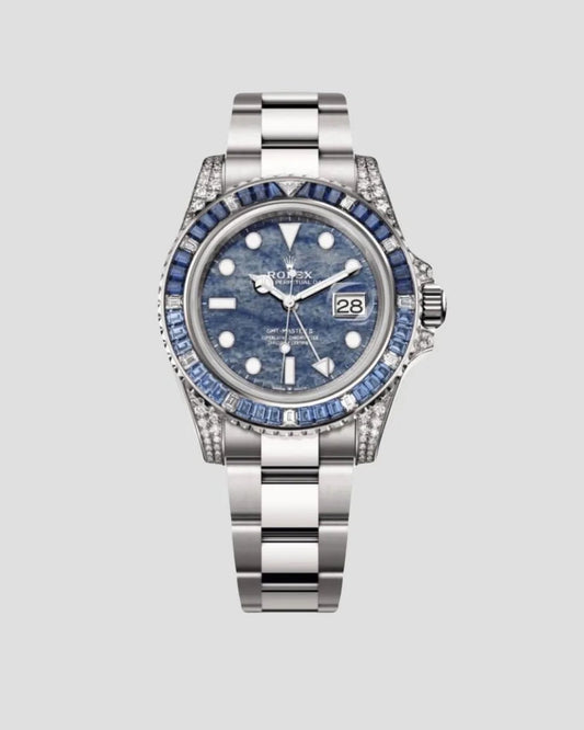 Rolex White Gold GMT-Master II Watch - Off-Catalog - 40 MM - Oyster Bracelet - Blue Quartz Dial - 126759SABL-0001