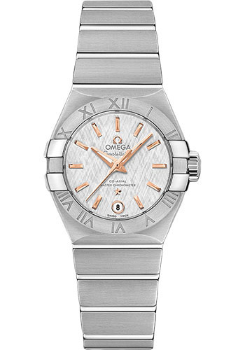 Omega Constellation Stainless Steel 27 MM - Stainless Steel Bracelet - White Silvery Dial - 127.10.27.20.02.001