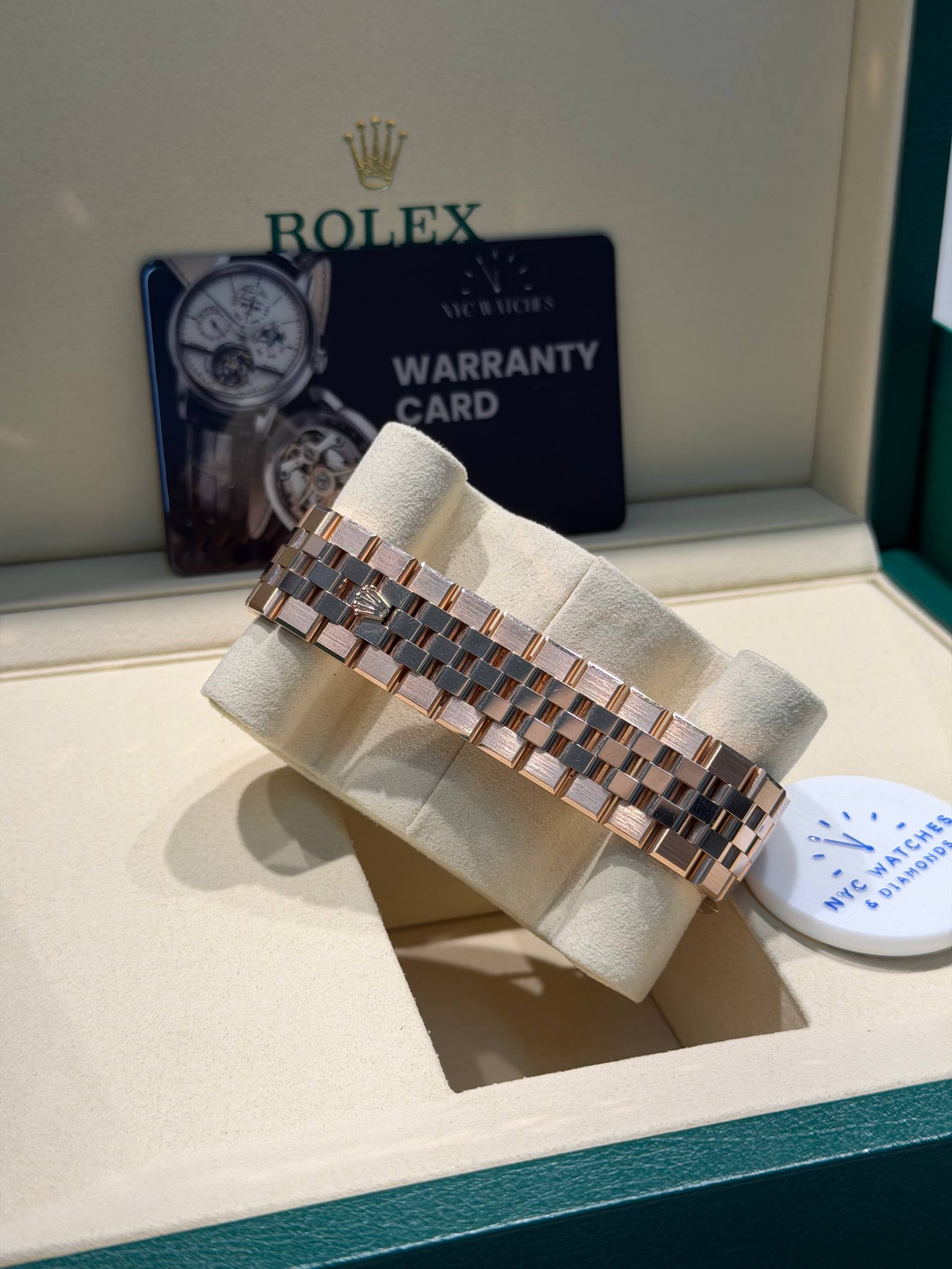 Rolex Land-Dweller - 40 MM - Rose Gold - Honeycomb Motif Intense White Dial - Fluted Bezel - Jubilee Bracelet - 127235-0001