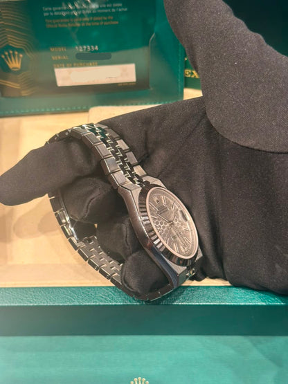 Rolex Land-Dweller - 40 MM - Stainless Steel and White Gold - Honeycomb Motif White Dial - Fluted Bezel - Jubilee Bracelet - 127334-0001