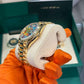 Rolex Yellow Gold Day-Date Watch - 36 MM - President bracelet - Fluted Bezel - Blue Puzzle Dial - 128238-0106