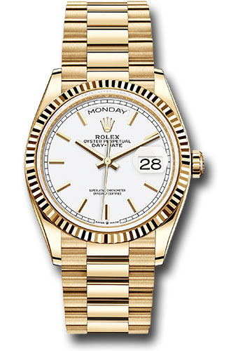  Rolex Day-Date - 36 MM - Yellow Gold - White Index Dial - 128238 wip  nyc watcher nyc watches