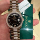 Rolex Day-Date - 36 MM - Rose Gold - Eisenkiesel Diamond Dial - Diamond Bezel - Diamond President Bracelet - 128345RBR-0045