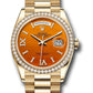 Rolex Yellow Gold Day-Date Watch - 36 MM - President Bracelet - Diamond Bezel - Carnelian Diamond Index Roman 9 Dial - 128348rbr cardidrp