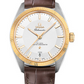 Omega Constellation Stainless Steel and Yellow Gold 39 MM - Brown Leather Strap - Silvery Dial - 130.23.39.21.02.001