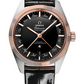 Omega Constellation Stainless Steel and Rose Gold 41 MM - Black Leather Strap - Black Dial - 130.23.41.22.01.001