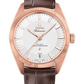 Omega Constellation Rose Gold 39 MM - Brown Leather Strap - Silvery Dial - 130.53.39.21.02.001