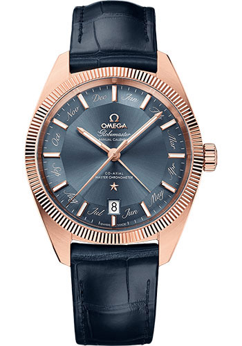 Omega Constellation Rose Gold 41 MM - Blue Leather Strap - Blue Dial - 130.53.41.22.03.001