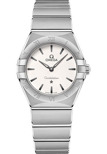 Omega Constellation Stainless Steel 28 MM - Stainless Steel Bracelet - White Silvery Dial - 131.10.28.60.02.001