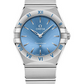 Omega Constellation Stainless Steel 28 MM - Stainless Steel Bracelet - Set Against Celestial Blue Diamond Dial - 131.10.28.60.03.001