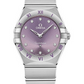 Omega Constellation Stainless Steel 28 MM - Stainless Steel Bracelet - Purple Diamond Dial - 131.10.28.60.60.002