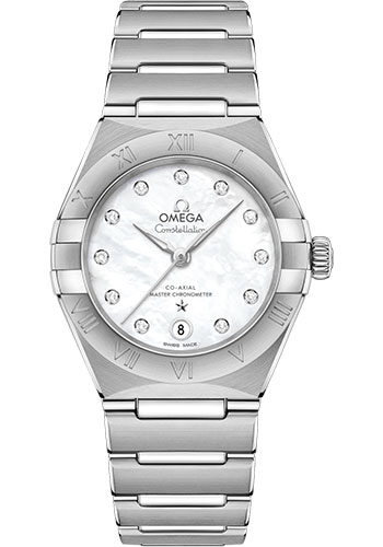 Omega Constellation Stainless Steel 29 MM - Stainless Steel Bracelet - Mother-Of-Pearl Diamond Dial - 131.10.29.20.55.001