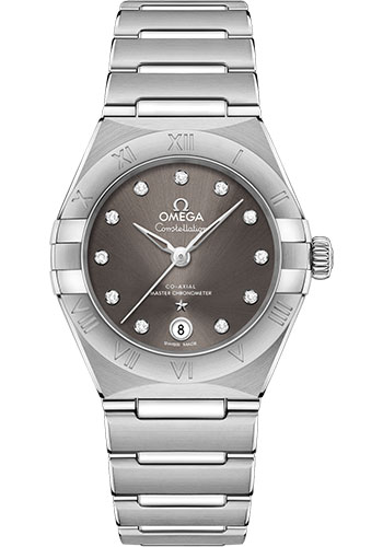 Omega Constellation Stainless Steel 29 MM - Stainless Steel Bracelet - Grey Diamond Dial - 131.10.29.20.56.001