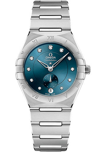 Omega Constellation Stainless Steel 34 MM - Stainless Steel Bracelet - Blue Diamond Dial - 131.10.34.20.53.001