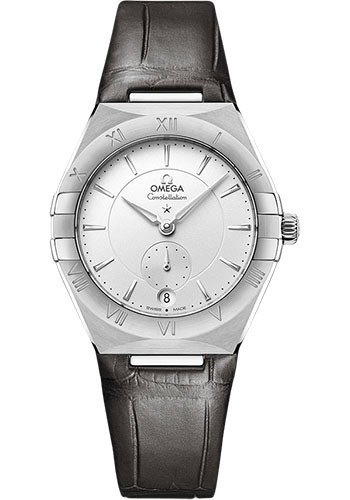 Omega Constellation Stainless Steel 34 MM - Black Leather Strap - White Silvery Dial - 131.13.34.20.02.001