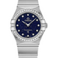 Omega Constellation Stainless Steel 25 MM - Stainless Steel Bracelet - Diamond Bezel - Blue Diamond Dial - 131.15.25.60.53.001