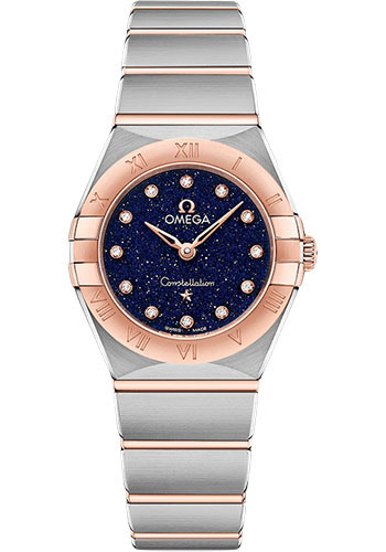 Omega Constellation Stainless Steel and Rose Gold 25 MM - Stainless Steel and Rose Gold Bracelet - Blue Diamond Dial - 131.20.25.60.53.002