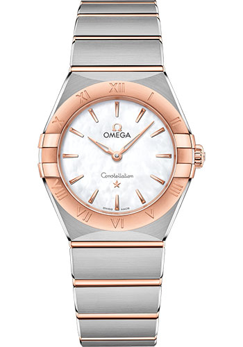 Omega Constellation Stainless Steel and Rose Gold 28 MM - Stainless Steel and Rose Gold Bracelet - Mother-Of-Pearl Dial - 131.20.28.60.05.001