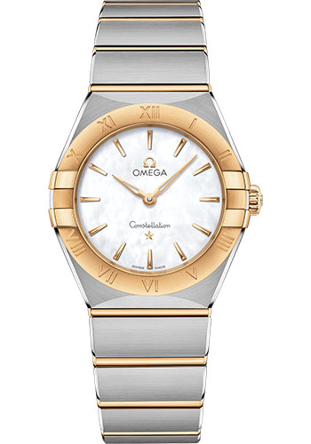 Omega Constellation Stainless Steel and Yellow Gold 28 MM - Stainless Steel and Yellow Gold Bracelet - Mother-Of-Pearl Dial - 131.20.28.60.05.002