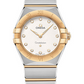 Omega Constellation Stainless Steel and Yellow Gold 28 MM - Stainless Steel and Yellow Gold Bracelet - White Silvery Diamond Dial - 131.20.28.60.52.002