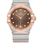 Omega Constellation Stainless Steel and Rose Gold 28 MM - Stainless Steel and Rose Gold Bracelet - Brown Diamond Dial - 131.20.28.60.63.001