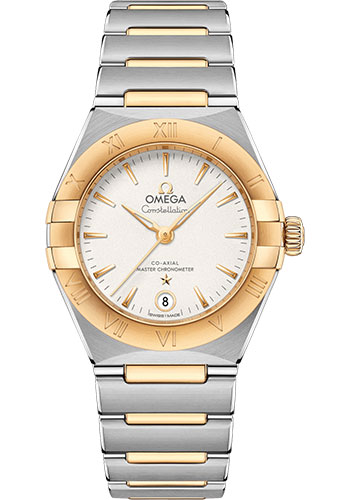 Omega Constellation Stainless Steel and Yellow Gold 29 MM - Stainless Steel and Yellow Gold Bracelet - White Silvery Dial - 131.20.29.20.02.002