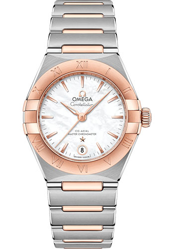 Omega Constellation Stainless Steel and Rose Gold 29 MM - Stainless Steel and Rose Gold Bracelet - Mother-Of-Pearl Dial - 131.20.29.20.05.001