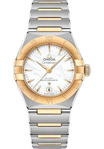 Omega Constellation Stainless Steel and Yellow Gold 29 MM - Stainless Steel and Yellow Gold Bracelet - Mother-Of-Pearl Dial - 131.20.29.20.05.002