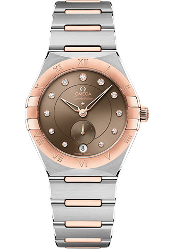 Omega Constellation Stainless Steel and Rose Gold 34 MM - Stainless Steel and Rose Gold Bracelet - Brown Diamond Dial - 131.20.34.20.63.001