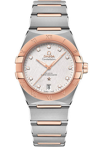 Omega Constellation Stainless Steel and Rose Gold 36 MM - Stainless Steel and Rose Gold Bracelet - Silvery Diamond Dial - 131.20.36.20.52.001