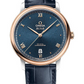 Omega De Ville Rose Gold and Stainless Steel 39.5 MM - Blue Leather Strap - Blue Dial - 424.23.40.20.03.001 nyc watcher nyc watches