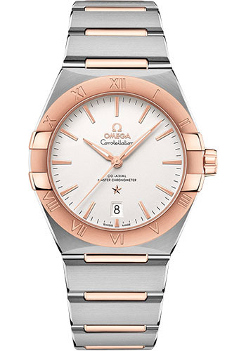 Omega Constellation Stainless Steel and Rose Gold 39 MM - Stainless Steel and Rose Gold Bracelet - Silvery Dial - 131.20.39.20.02.001