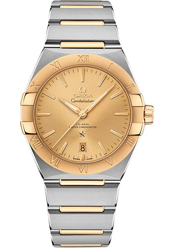 Omega Constellation Stainless Steel and Yellow Gold 39 MM - Stainless Steel and Yellow Gold Bracelet - Champagne Dial - 131.20.39.20.08.001