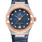 Omega Constellation Rose Gold and Stainless Steel 29 MM - Blue Leather Strap - Blue Diamond Dial - 131.23.29.20.99.003