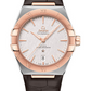 Omega Constellation Stainless Steel and Rose Gold 39 MM - Brown Leather Strap - Silvery Dial - 131.23.39.20.02.001