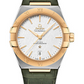 Omega Constellation Stainless Steel and Yellow Gold 39 MM - Green Leather Strap - White Silvery Dial - 131.23.39.20.02.002