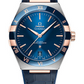 Omega Constellation Stainless Steel and Rose Gold 41 MM - Blue Leather Strap - Blue Dial - 131.23.41.21.03.001