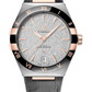 Omega Constellation Stainless Steel and Rose Gold 41 MM - Grey Leather Strap - Grey Dial - 131.23.41.21.06.001