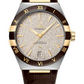 Omega Constellation Stainless Steel and Yellow Gold 41 MM - Brown Leather Strap - Grey Dial - 131.23.41.21.06.002