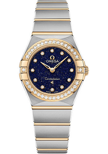 Omega Constellation Stainless Steel and Yellow Gold 25 MM - Stainless Steel and Yellow Gold Bracelet - Diamond Bezel - Blue Diamond Dial - 131.25.25.60.53.001