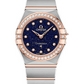 Omega Constellation Stainless Steel and Rose Gold 25 MM - Stainless Steel and Rose Gold Bracelet - Diamond Bezel - Blue Diamond Dial - 131.25.25.60.53.002